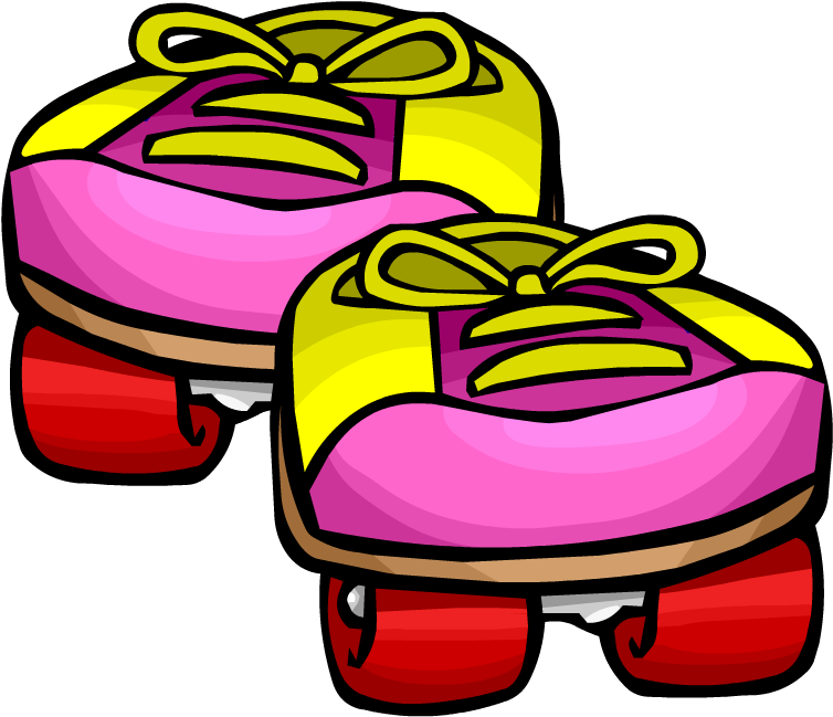 Transparent Roller Skating Clipart - Roller Skates Club Penguin - Png Download (754x649), Png Download