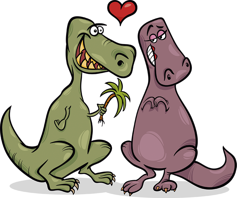 Dinosaurs In Love Wall Decor - Dinosaur Love Clipart - Png Download (800x669), Png Download