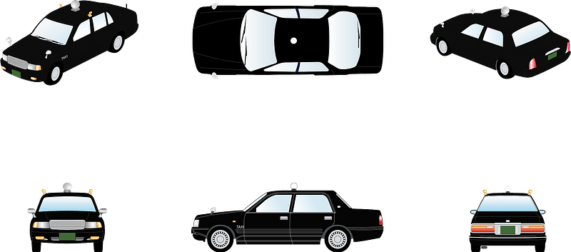 Taxi Car Vehicle Clipart - Toyota Crown Comfort - Png Download (800x353), Png Download