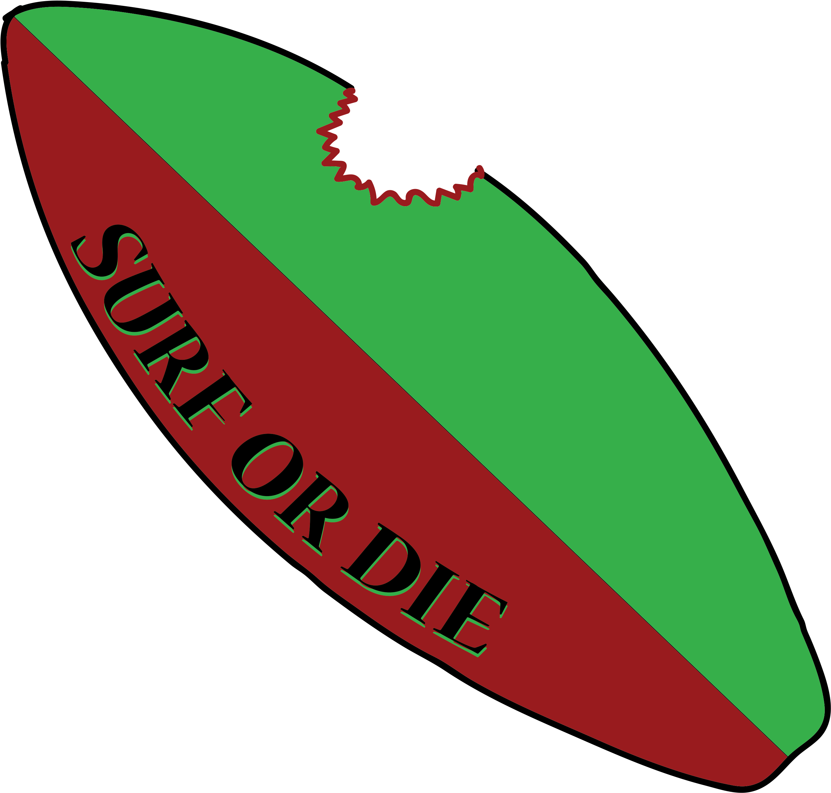 Surfboard Clipart Shark Bite - Surfboard Shark Bite Clipart - Png Download (2857x2691), Png Download