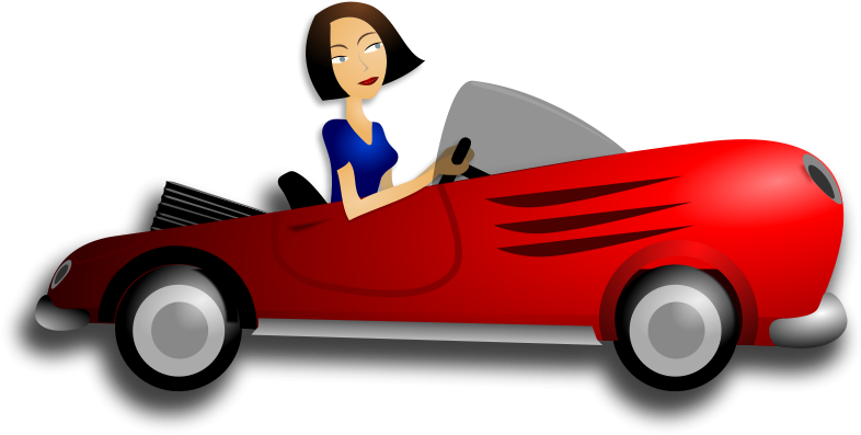 Remote Control Guy And Car Clipart Clip Art Free Stock - Woman Driving Car Clipart - Png Download (800x401), Png Download