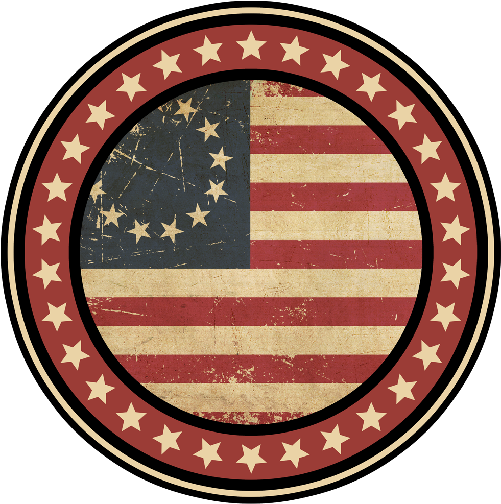 Betsy Ross Flag Decal Clipart (1000x1000), Png Download