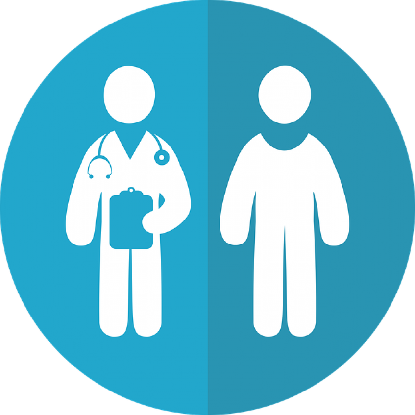 Doctor Standing Next To Man - Clinical Trial Icon Clipart (720x720), Png Download