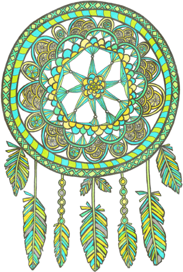Green Drawing Dream Catcher - Drawing Clipart (500x626), Png Download