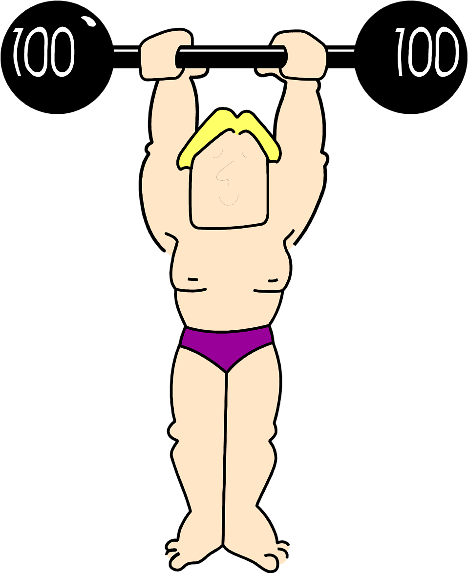 Gym Clipart Lift Weight Guy Lifting Weights Cartoon Transparent