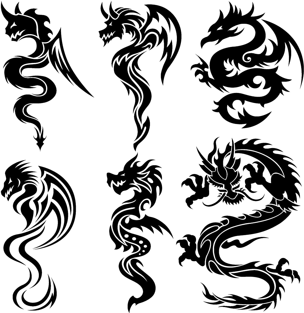 Chinese Dragon Small Tattoo Clipart (990x1000), Png Download