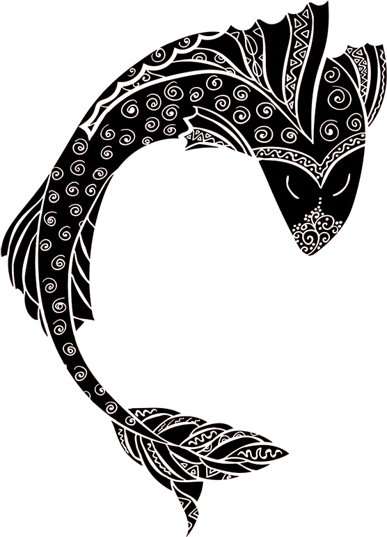 Colorful Koi Fish Drawings - Koi Fish Balck And White Clipart (672x945), Png Download