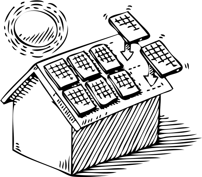 Get Going Green Energy Technologies - Solar Energy Black And White Clipart - Png Download (800x800), Png Download