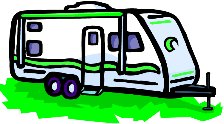 Draw A Easy Camping Trailer Clipart (750x414), Png Download