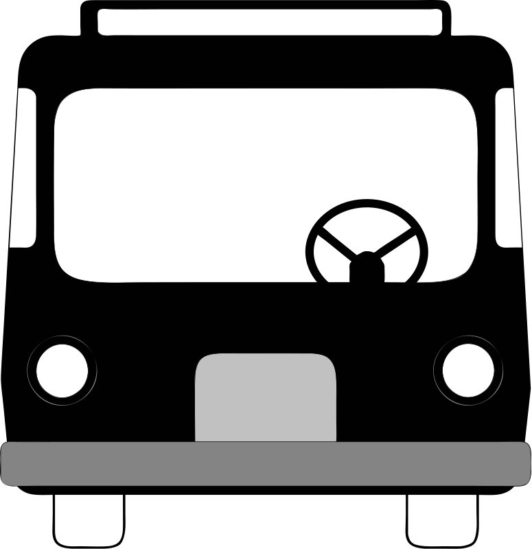 Transparent Coach Clipart Black And White - Bus Clipart Front - Png Download (775x800), Png Download