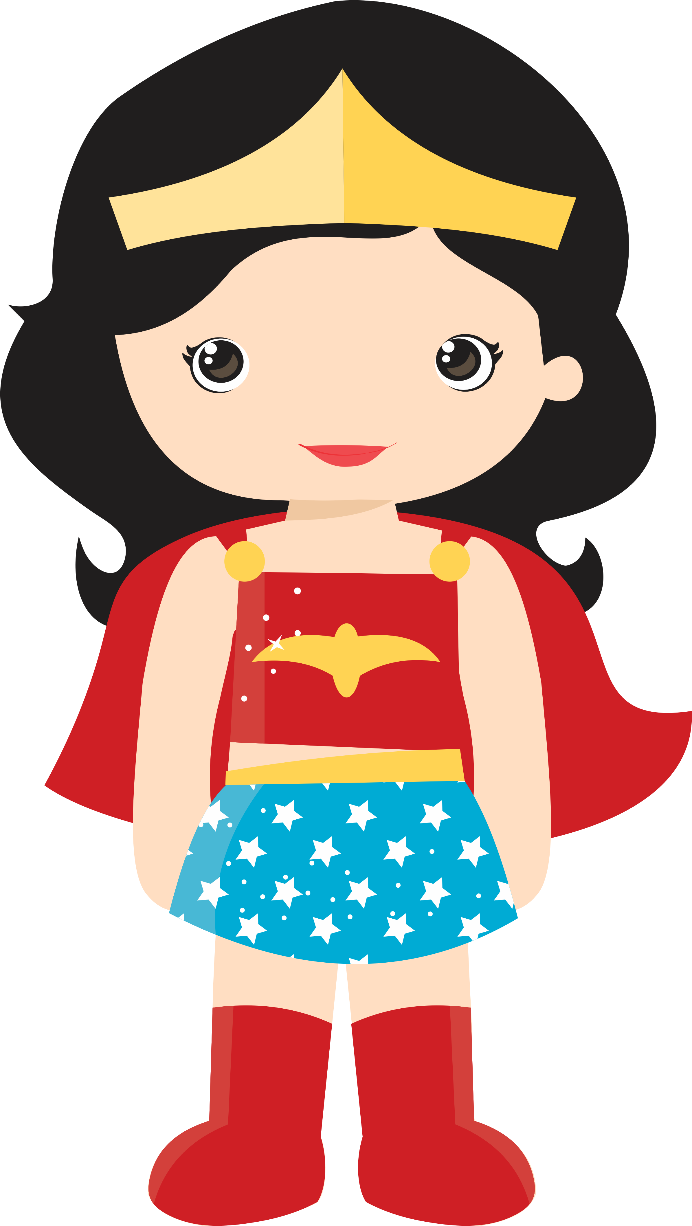 Wonder Woman Clipart Vector Jpg Freeuse Wonder Woman - Cartoon Kid Wonder Woman - Png Download (578x1024), Png Download