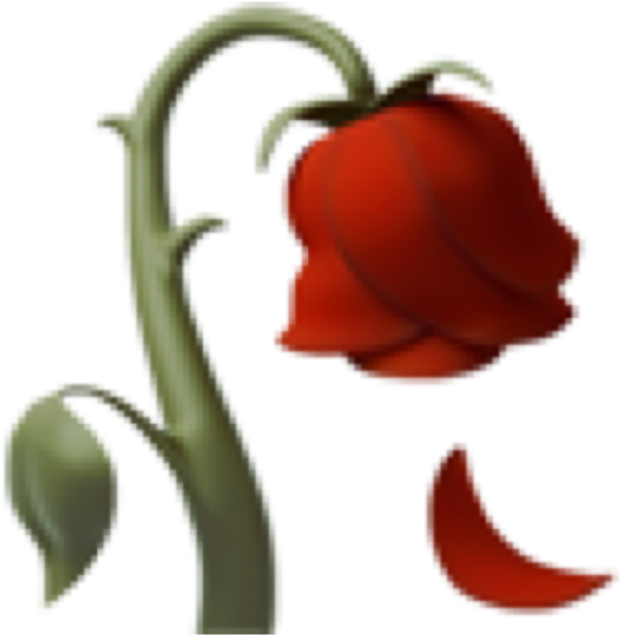Transparent Bell Emoji Png - Rose Emoji Clipart (559x571), Png Download
