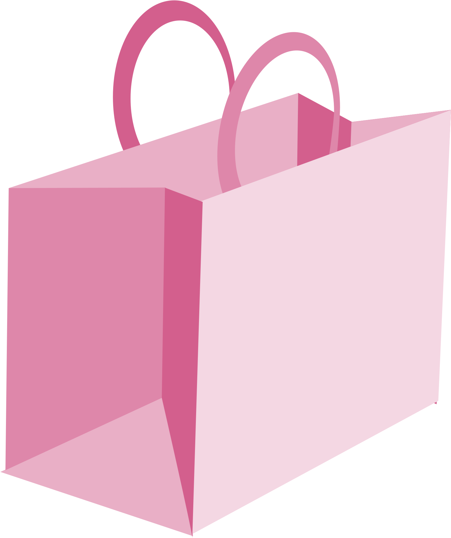 Pink Shopping Bag Png Clipart (1697x2400), Png Download