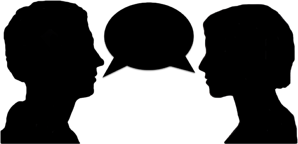 He Said She Said Clipart Picture Freeuse He Said, She - Two People Talking Silhouette - Png Download (973x480), Png Download