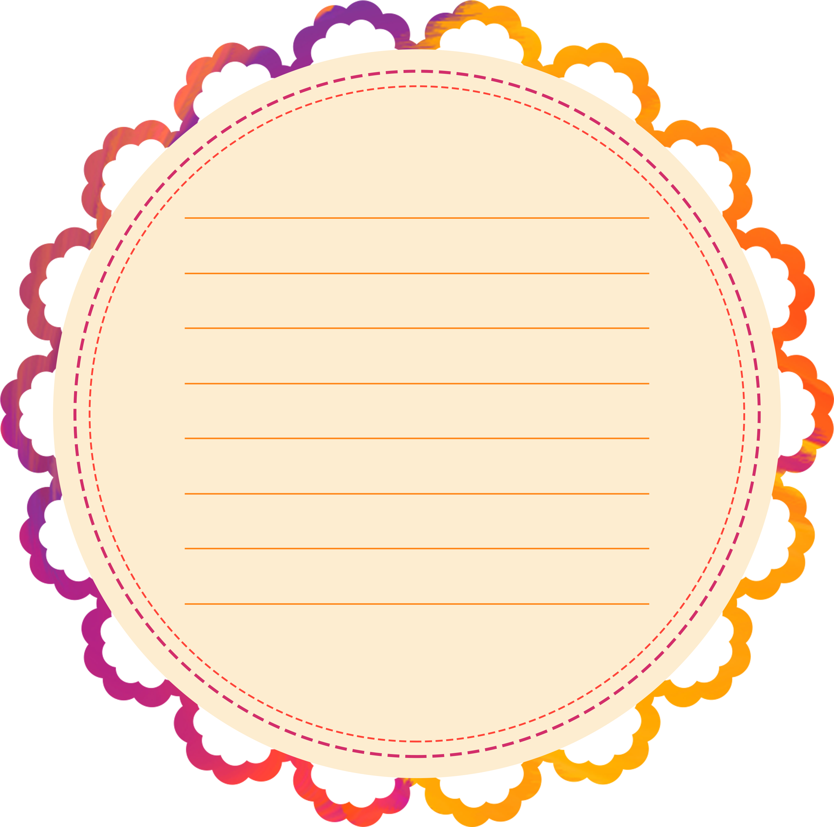 Border Box Text Cute Png And Psd - Circle Clipart (2815x2790), Png Download