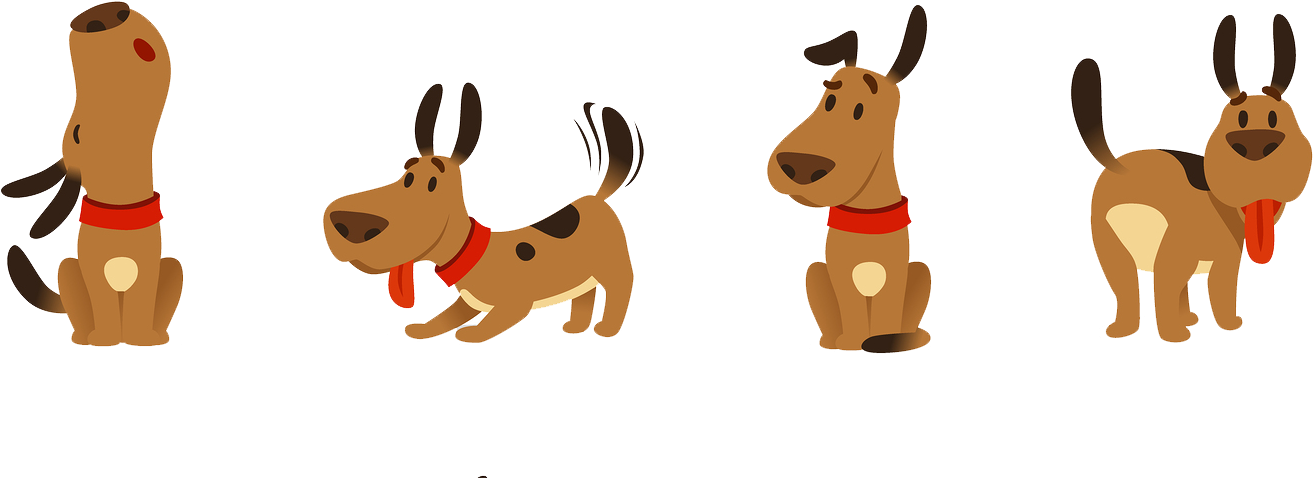 Dog Illustration Clipart (1611x543), Png Download