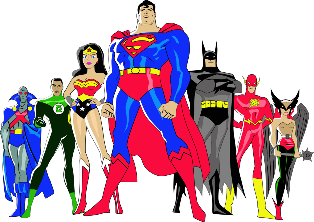 Justice League Retro Clipart - Justice League Clipart - Png Download (1062x752), Png Download