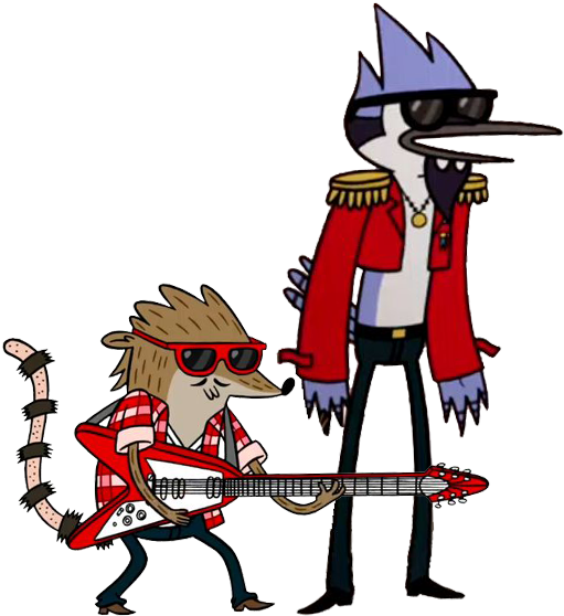 Regular Show Wiki - Mordecai And Rigby Rockstar Clipart (548x622), Png Download