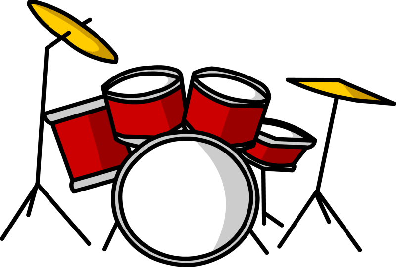 Red Drum Set Clipart - Drums Clipart - Png Download (800x541), Png Download