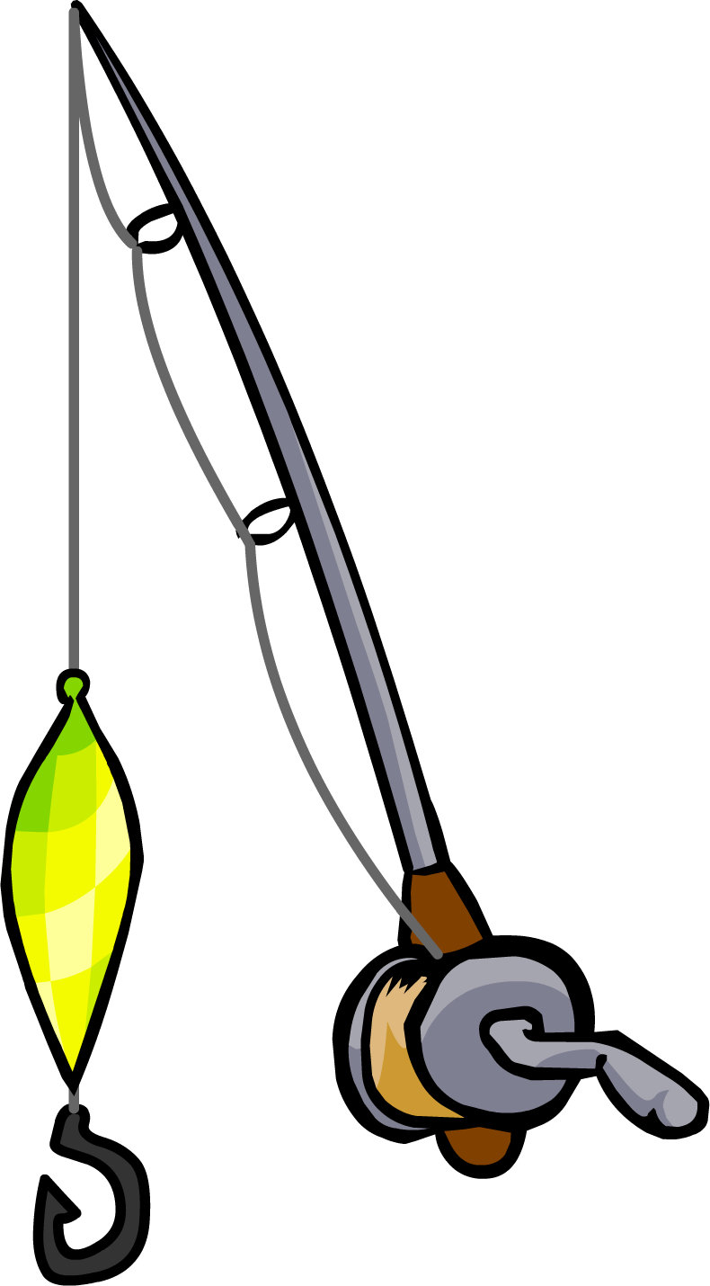 Flashing Lure Fishing Rod - Club Penguin Fishing Rod Clipart (790x1430), Png Download