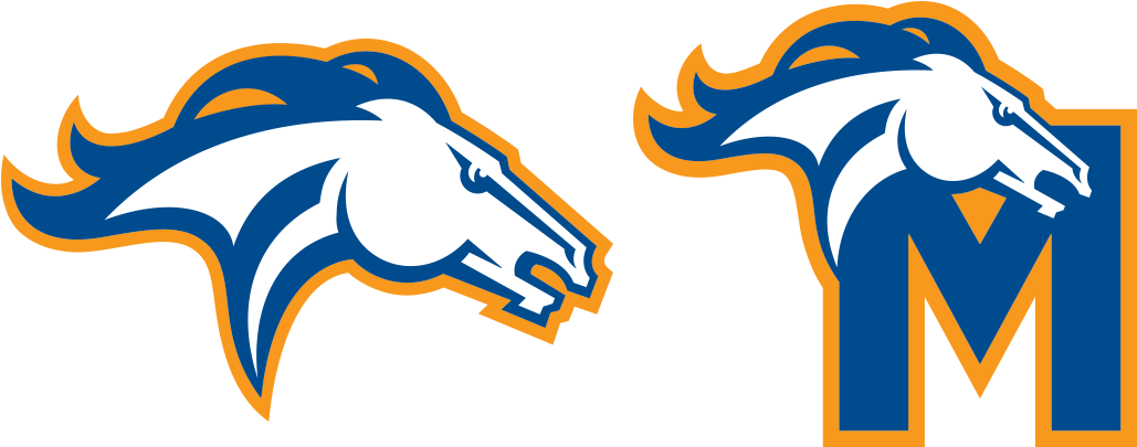 Milton Mustang Sports Branding Logo And “m” Typography - Milton Academy Mustang Logo Clipart (1152x412), Png Download