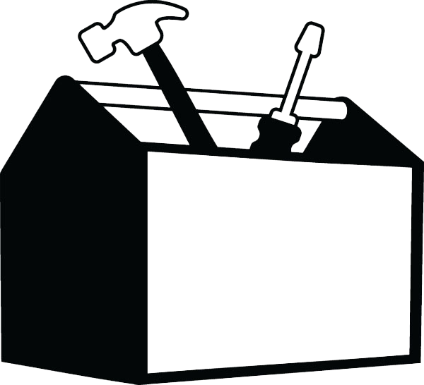 Toolbox Clipart Black And White - Png Download (600x546), Png Download