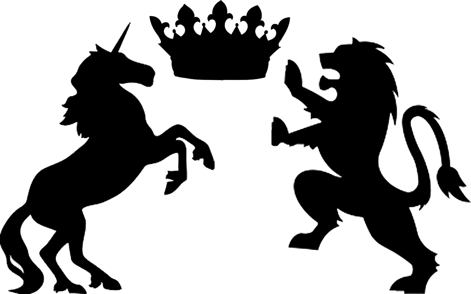 Lion And Unicorn Png Clipart (1600x998), Png Download