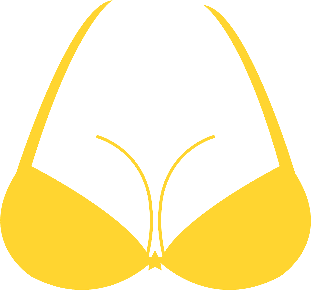 Bra And Breast Silhouette - Silhouette Breast Clip Art - Png Download (1280x1216), Png Download