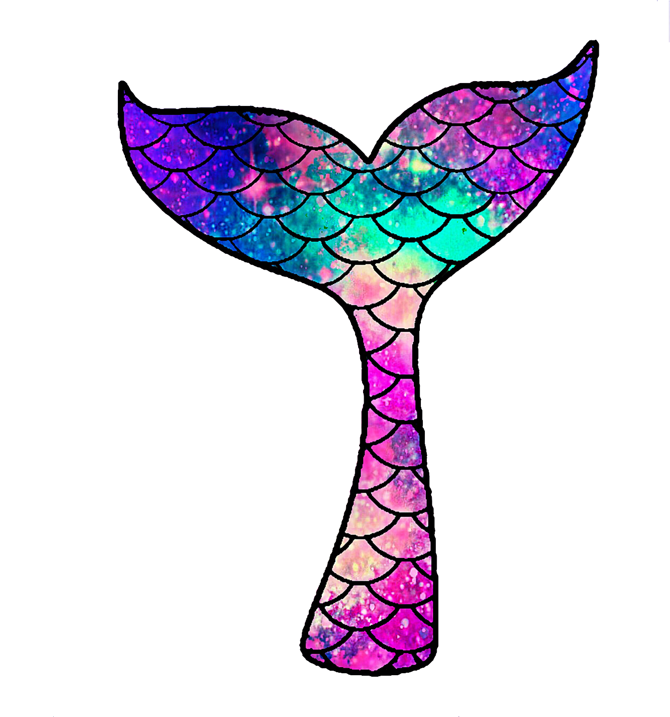 #ftestickers #glitter #sparkle #galaxy #colorful #mermaid - Glitter Mermaid Tail Clipart - Png Download (1440x1440), Png Download