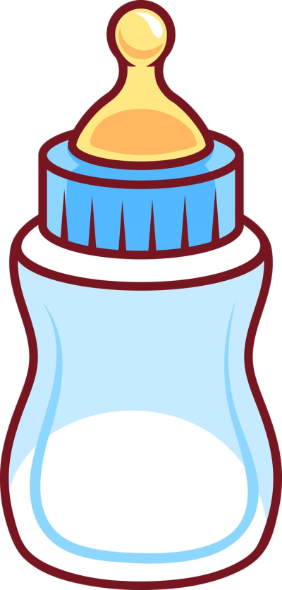 Milk Bottle Baby Clipart - Png Download (400x836), Png Download
