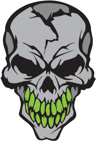 Download Gray Skull With Green Teeth - Skull Decal Clipart (#5327958