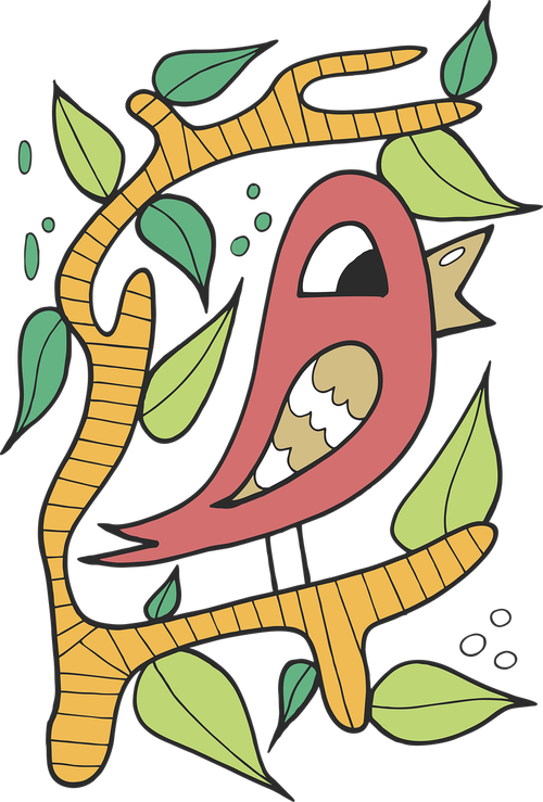 Hand Drawn Bird Illustration Of A Bird Nature - Illustration Clipart (500x739), Png Download