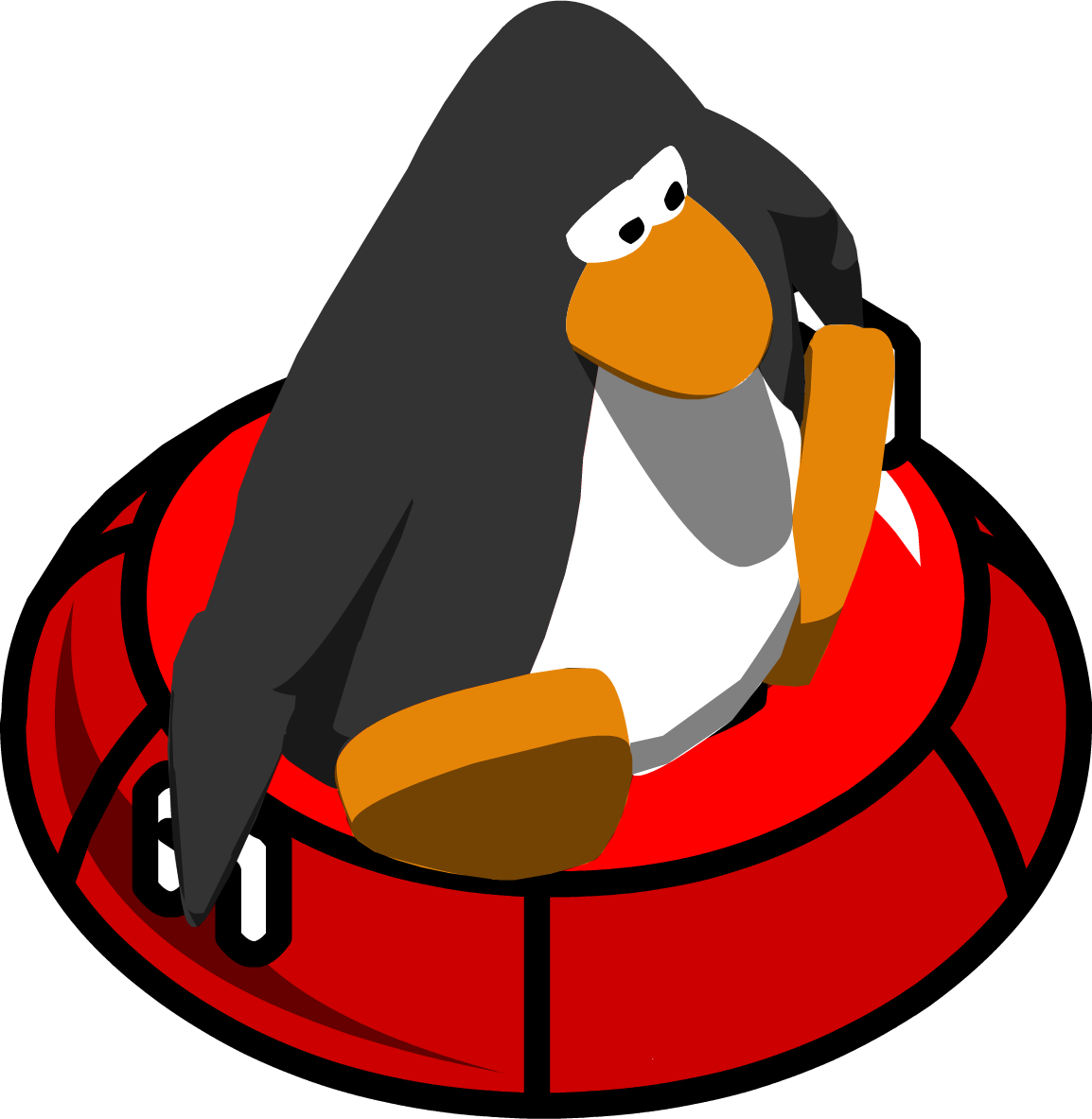 Inner Tube Club Wiki - Club Penguin Penguin Sled Clipart (1154x1183), Png Download