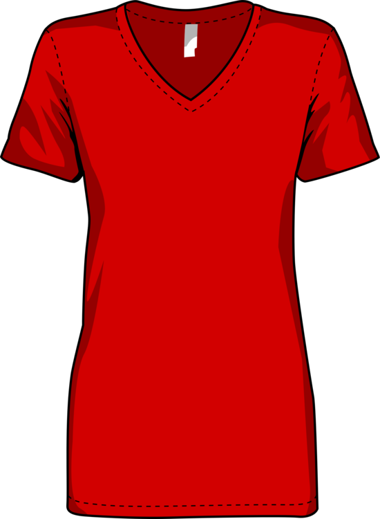 Shoulder,neck,sleeve - Red Women Shirt Clip Art Transparent - Png Download (550x750), Png Download