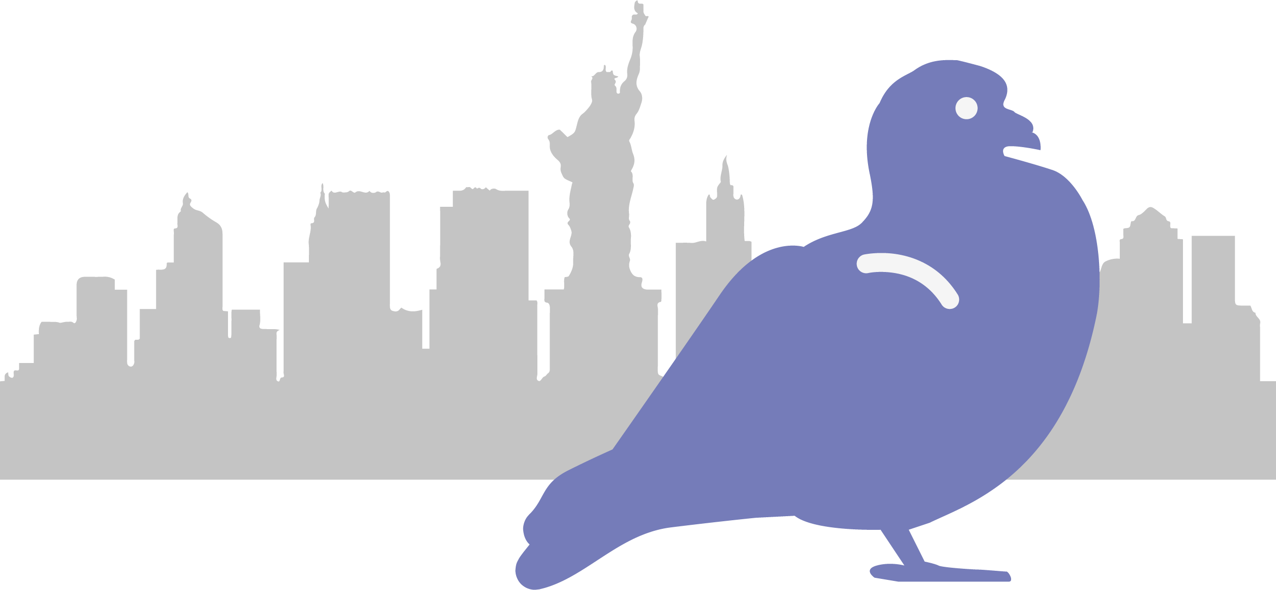 Nyc Pigeon - Stickers New York Clipart (2524x1167), Png Download