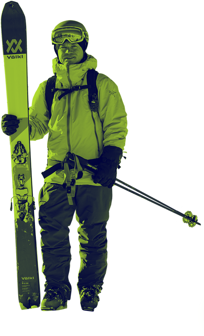 Skiing Clipart Ski Gear - Skier Png Transparent Png (414x760), Png Download