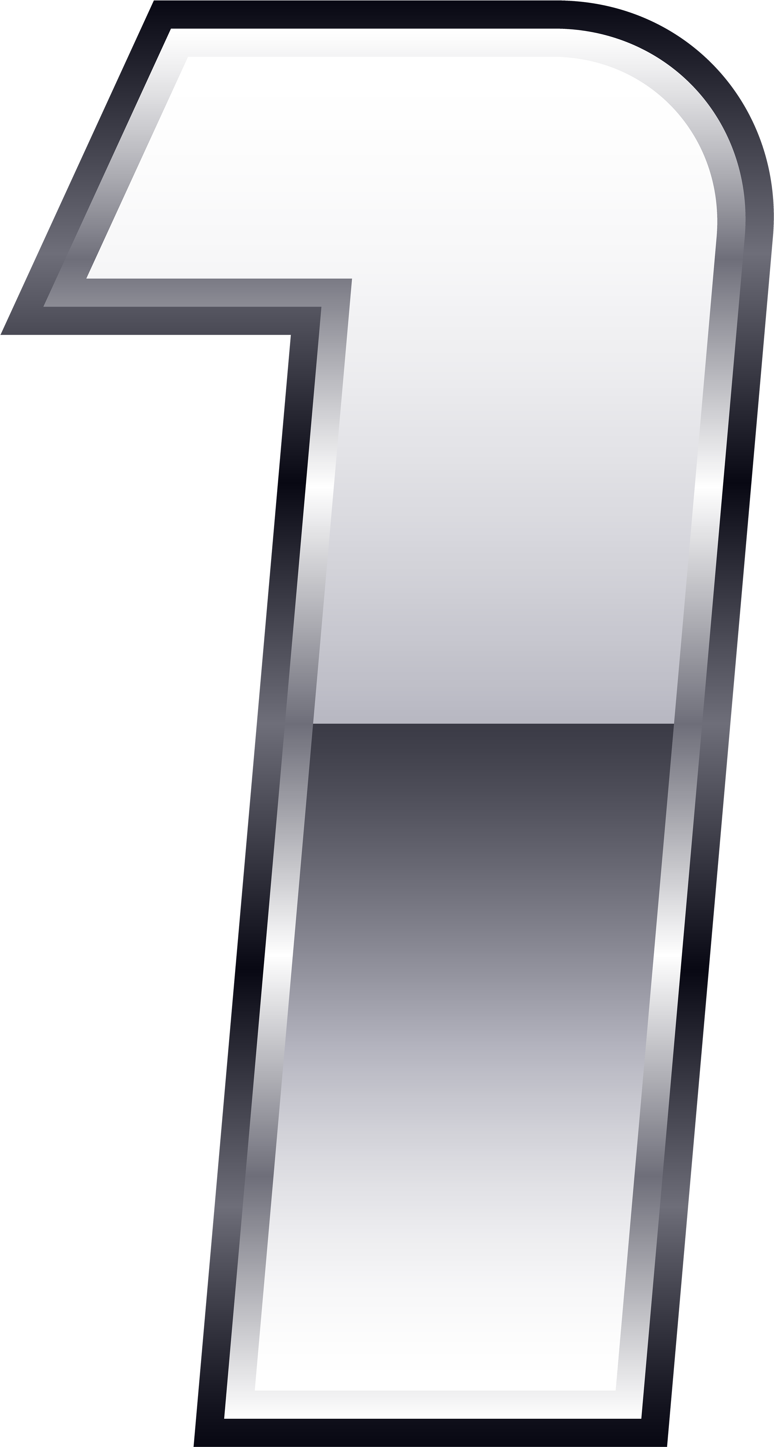 Number One Silver Png Clipart (2673x5000), Png Download