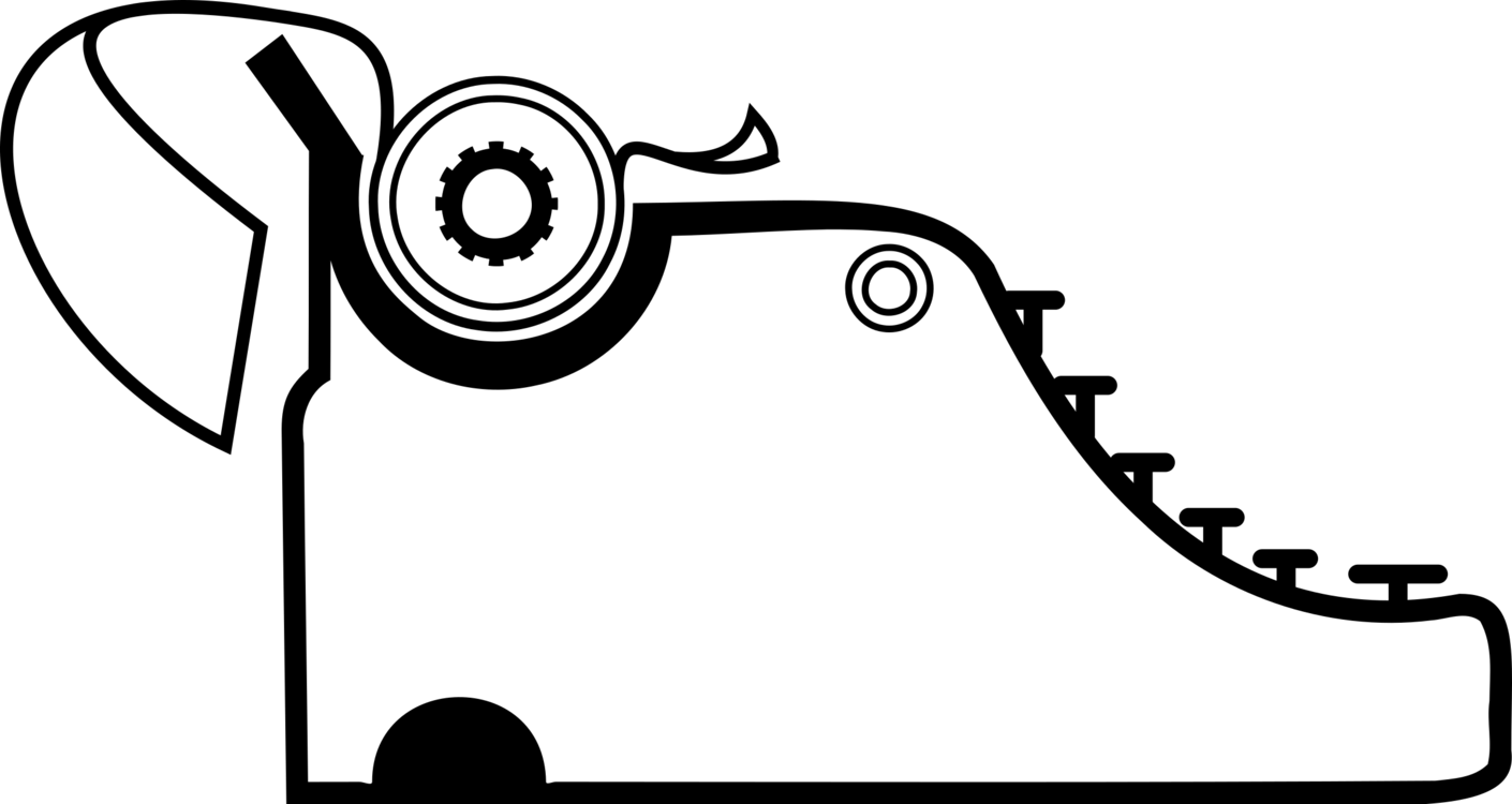 Typewriter Clipart Clip Art - Black And White Typewriter Png Transparent Png (1410x750), Png Download