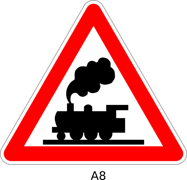 Railroad Crossing Clipart - Rail Crossing Sign - Png Download (600x578), Png Download