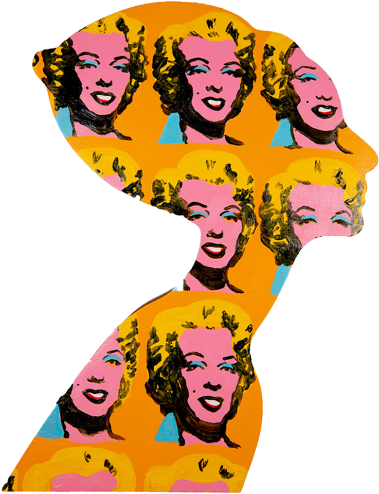 Yellow Marilyn Warhol Audrey Silhouette Clipart (1024x1024), Png Download