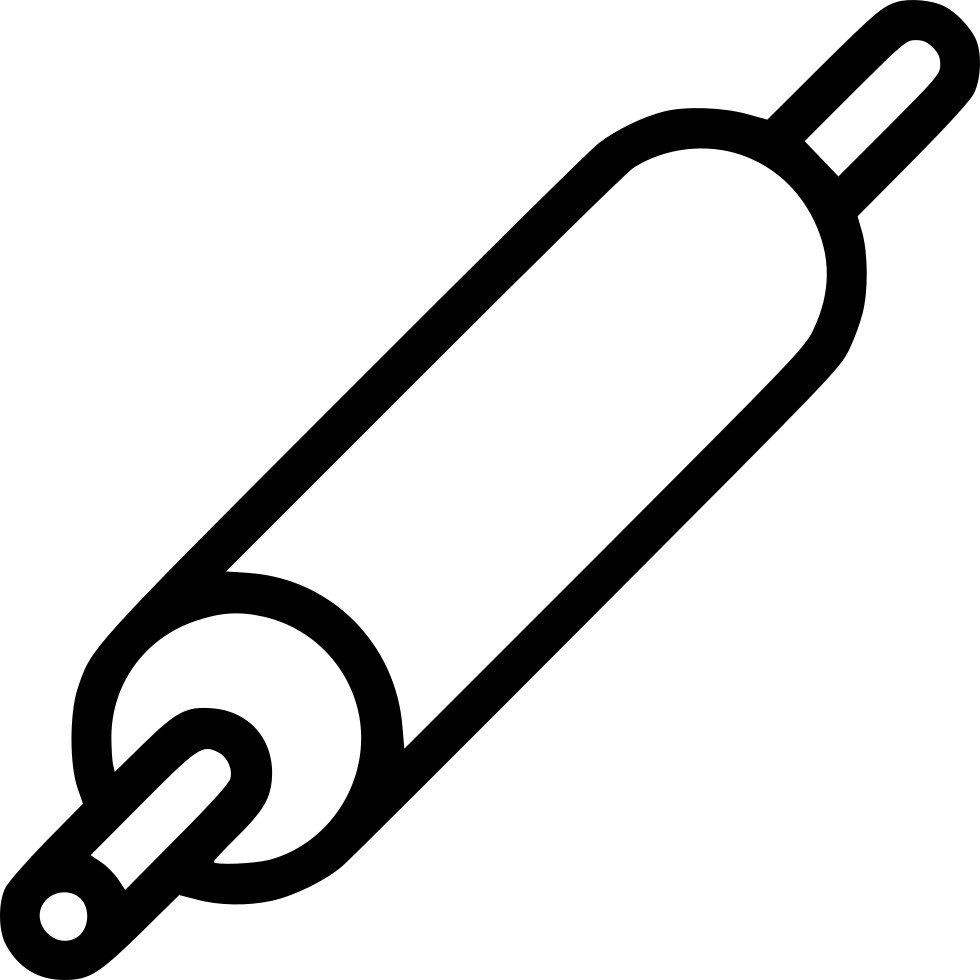 Pin Clipart Svg - Rolling Pin Clipart Black And White - Png Download (980x980), Png Download