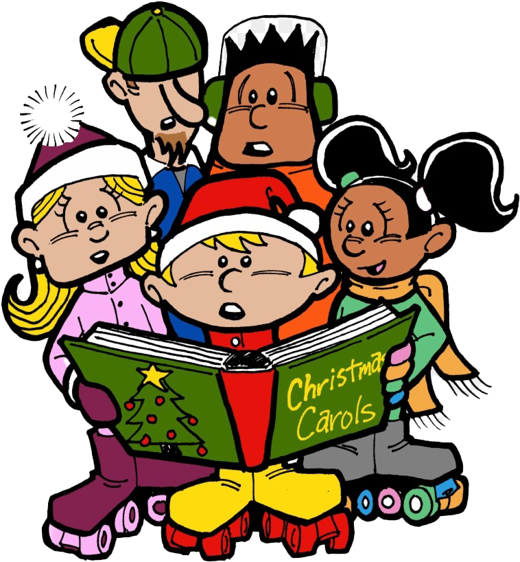 Christmas Caroling Png Free Download - Christmas Carolers Clipart Png Transparent Png (880x1065), Png Download