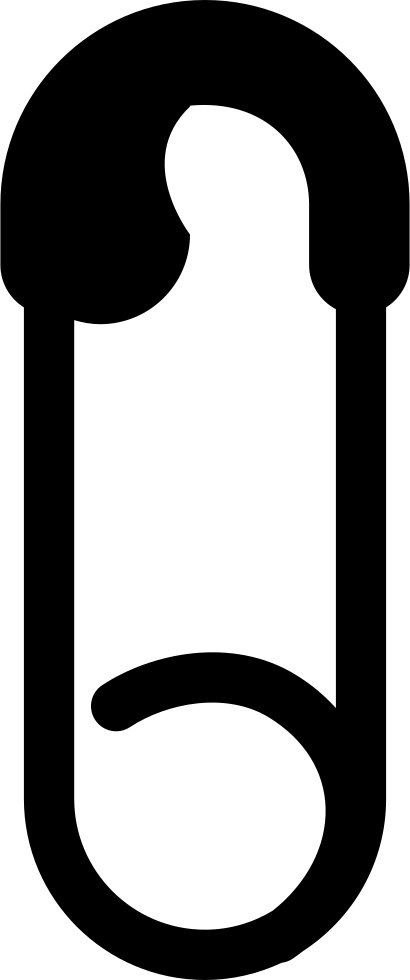 Safety Pin In Vertical Position Clipart (410x980), Png Download