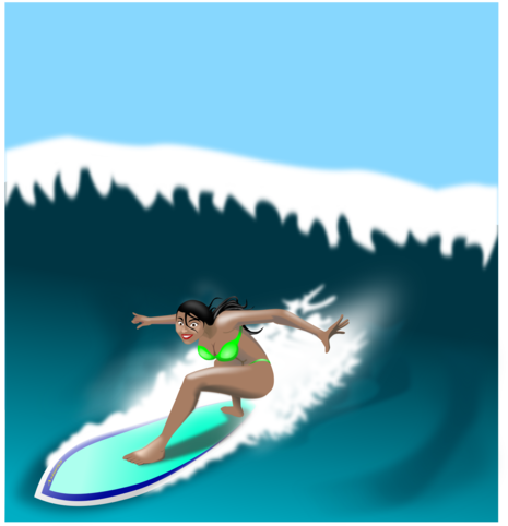 Surface Water - Surfing Clipart (530x750), Png Download