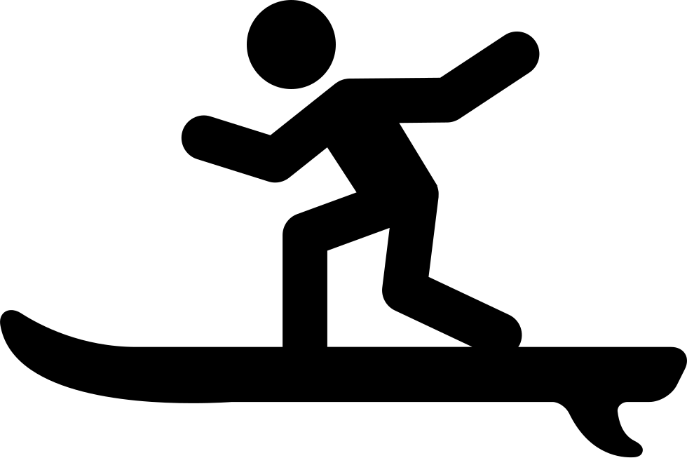 Surf Silhouette - Surf Icono Clipart (980x653), Png Download