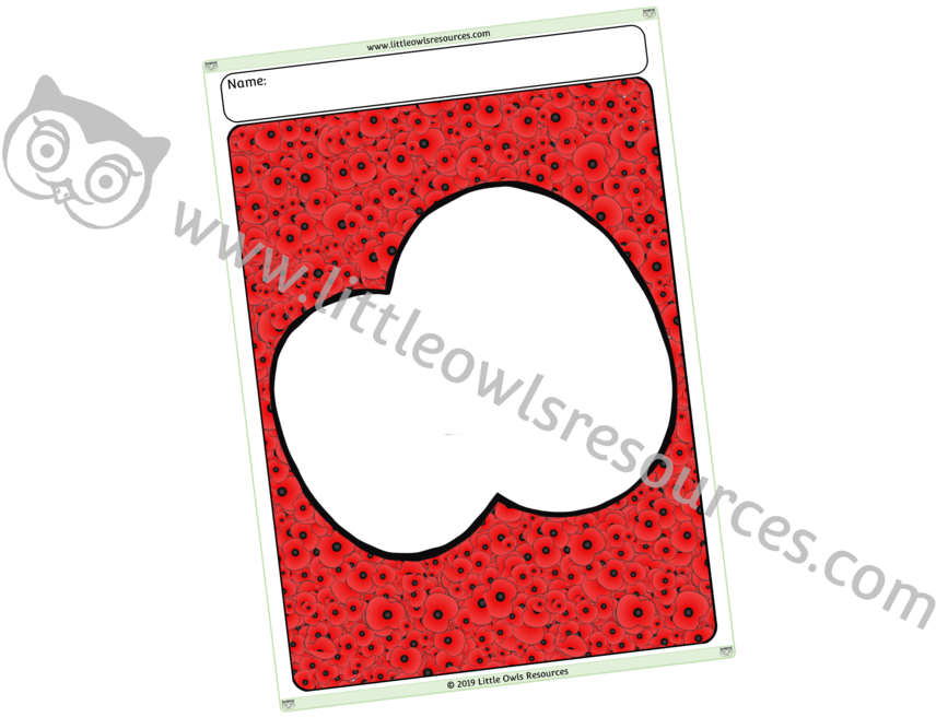Poppy Outline On Poppiescover Clipart (1000x667), Png Download