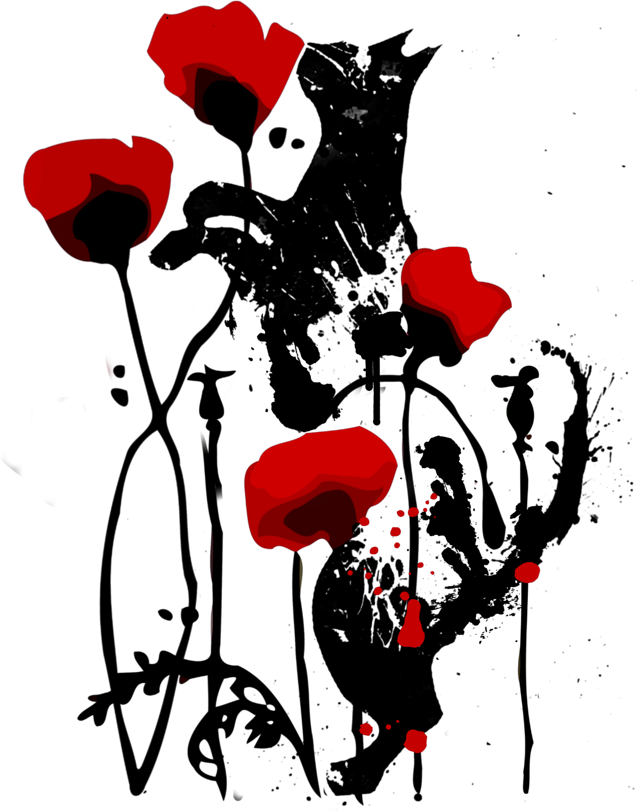 #poppies #cat - Illustration Clipart (2896x2896), Png Download