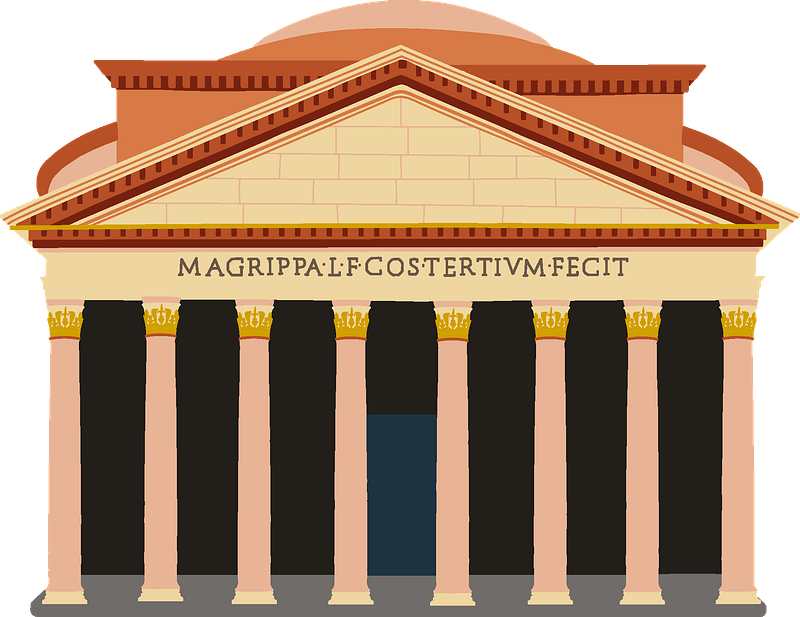 The Pantheon Clipart - Roman Temple - Png Download (800x617), Png Download