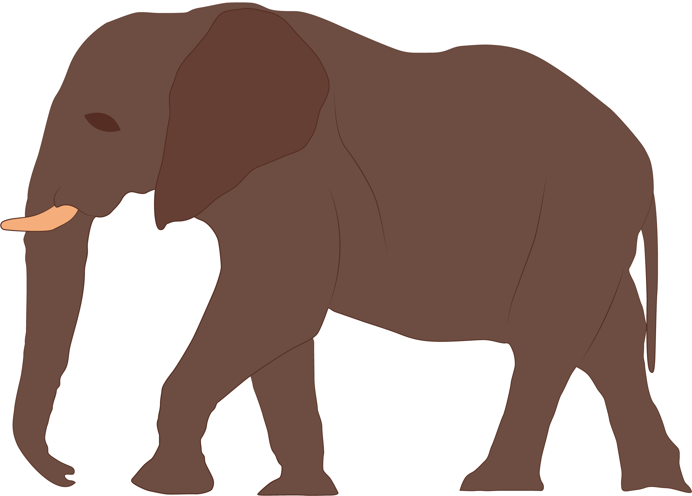 Indian Elephant Clipart (2388x1769), Png Download