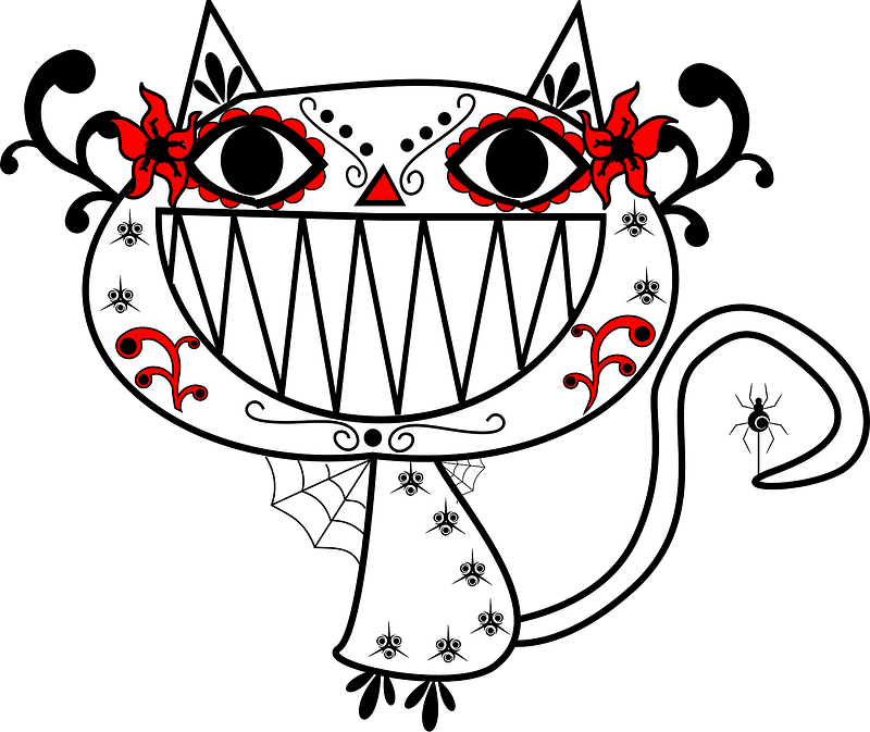 Santa Muerte Cat Clipart - Clip Art - Png Download (800x673), Png Download